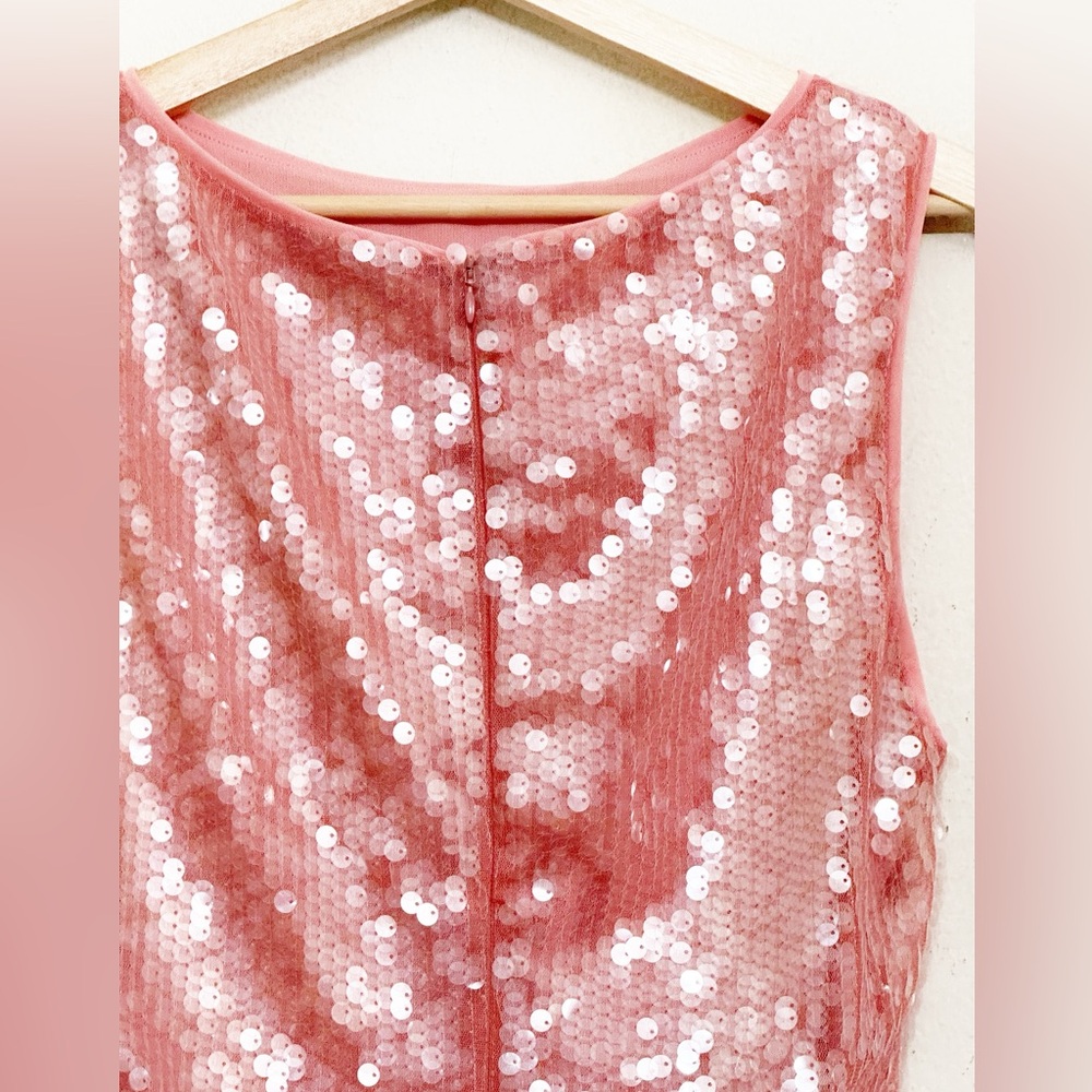 NWT STAUD Eton Sequined Tulle Pink Mini Dress Sz L - Picture 10 of 16